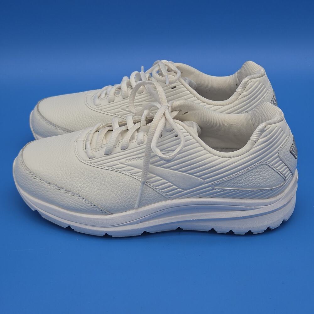 Brooks Addiction Walker 2 Womens 8.5 Wide D White Leather Walking Shoes